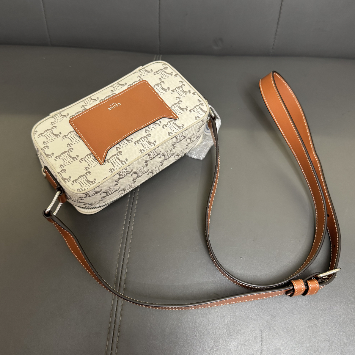 99新 Celine/思琳 赛琳经典凯旋门老花斜挎包