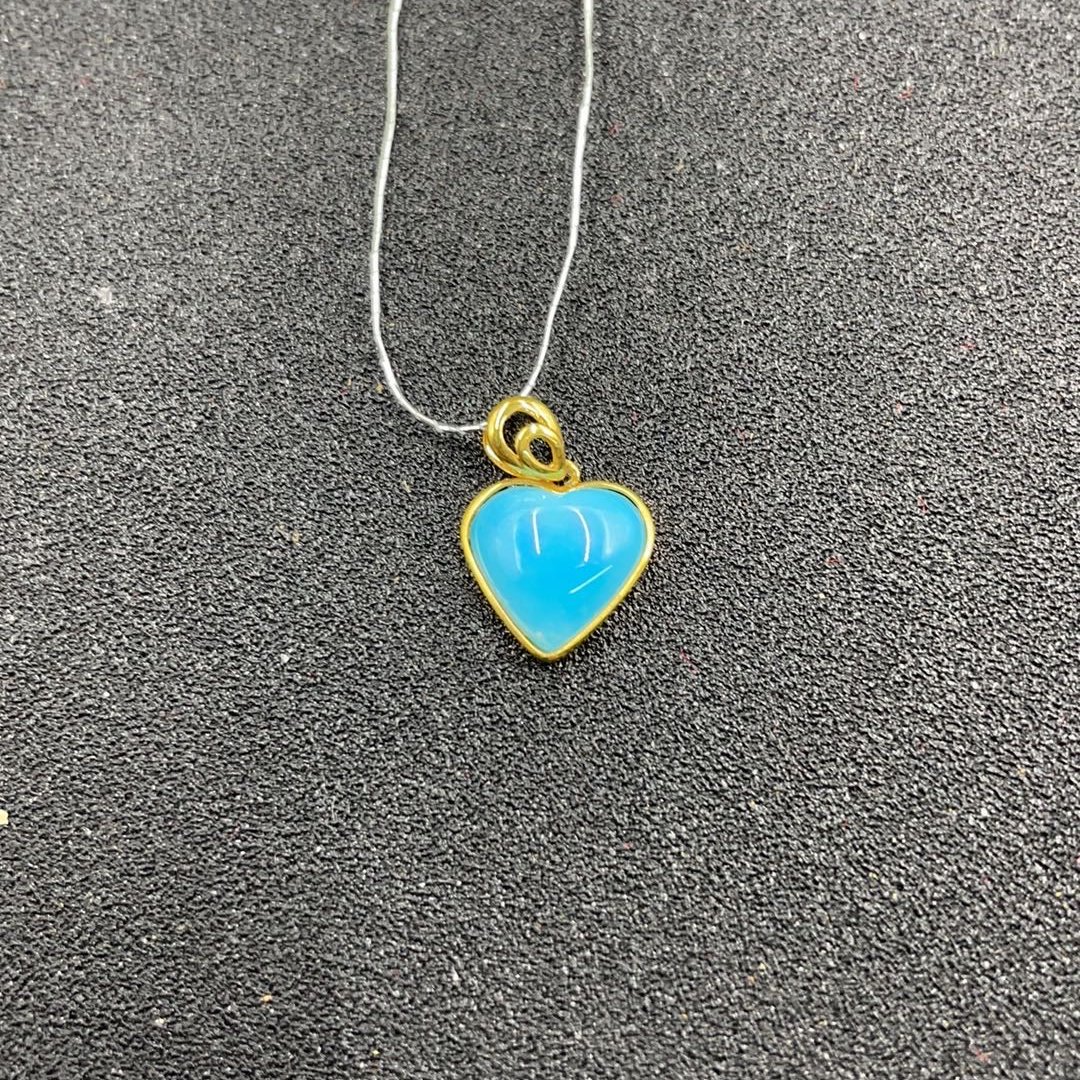 BY0215FLSF标041 绿松石爱心挂坠