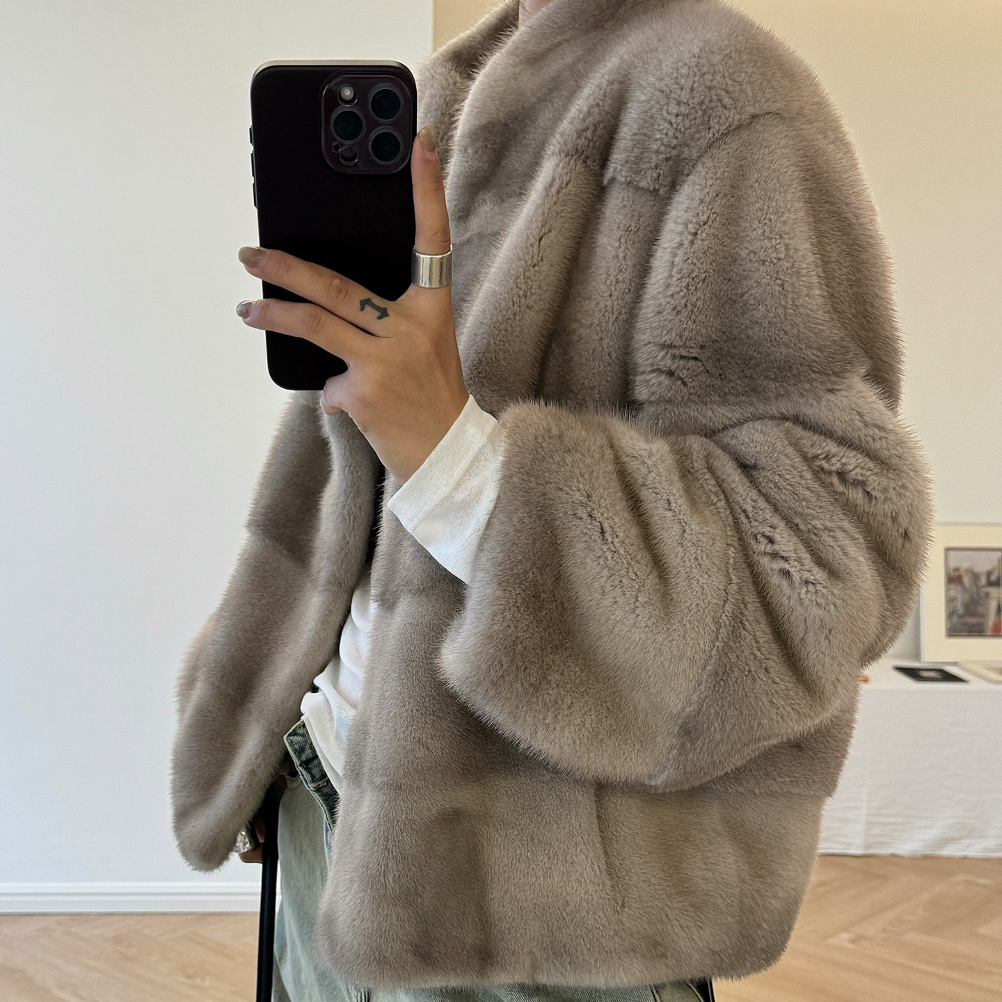 皮草外套女款爆款2025新款冬季宽松横排整貂貂皮进口水貂毛大衣