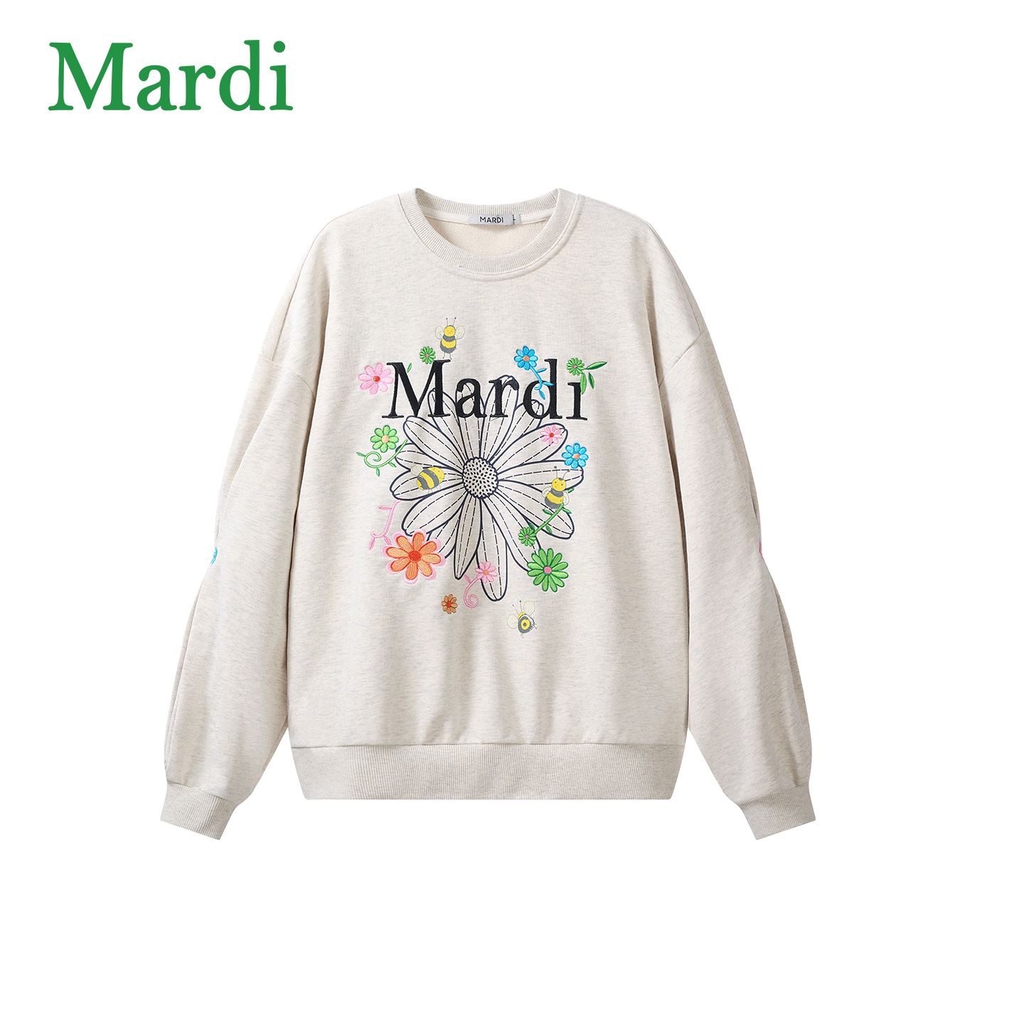 Mardi秋冬刺绣INS风立体重工大LOGO圆领卫衣MWY2612257狂欢季好物