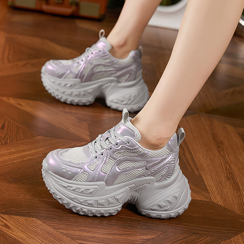 香港巴黎老爹鞋女2025春秋季新款厚底内增高10CM百搭休闲运动鞋子