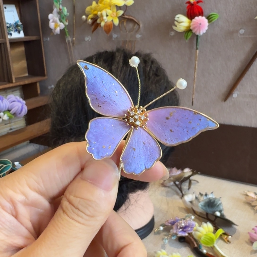 织绣非遗绒花小蝴蝶