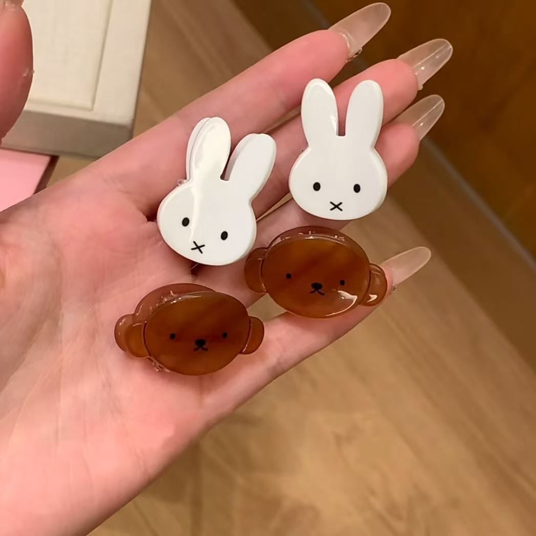 可爱米菲兔小熊抓夹卡通甜美少女心日系刘海夹侧边夹发饰