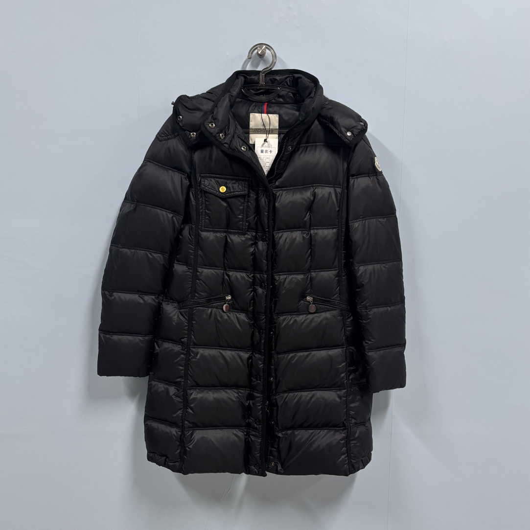 99新 MONCLER 袖标中长款羽绒服/0码/L52607 99新