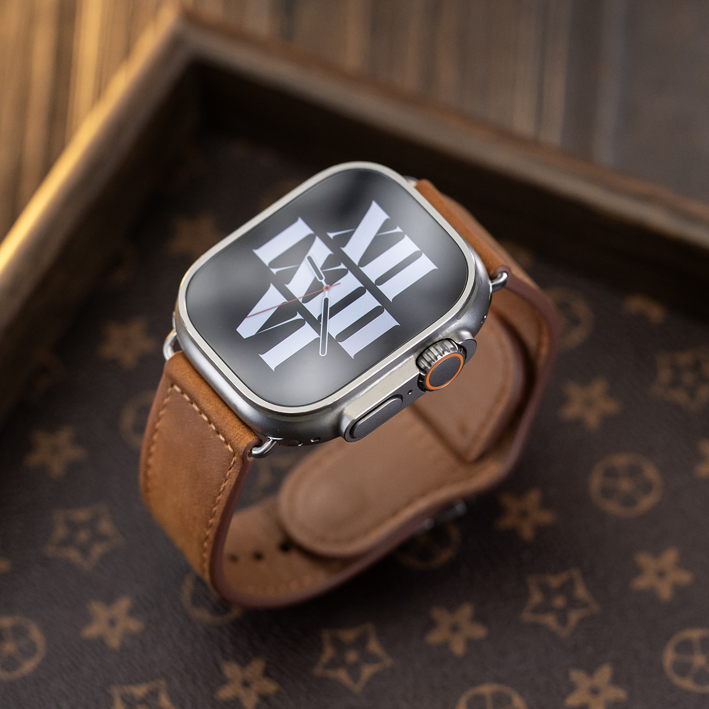 老钱复古头层AppleWatch真皮表带适用苹果手表iwatch保护壳ultra3