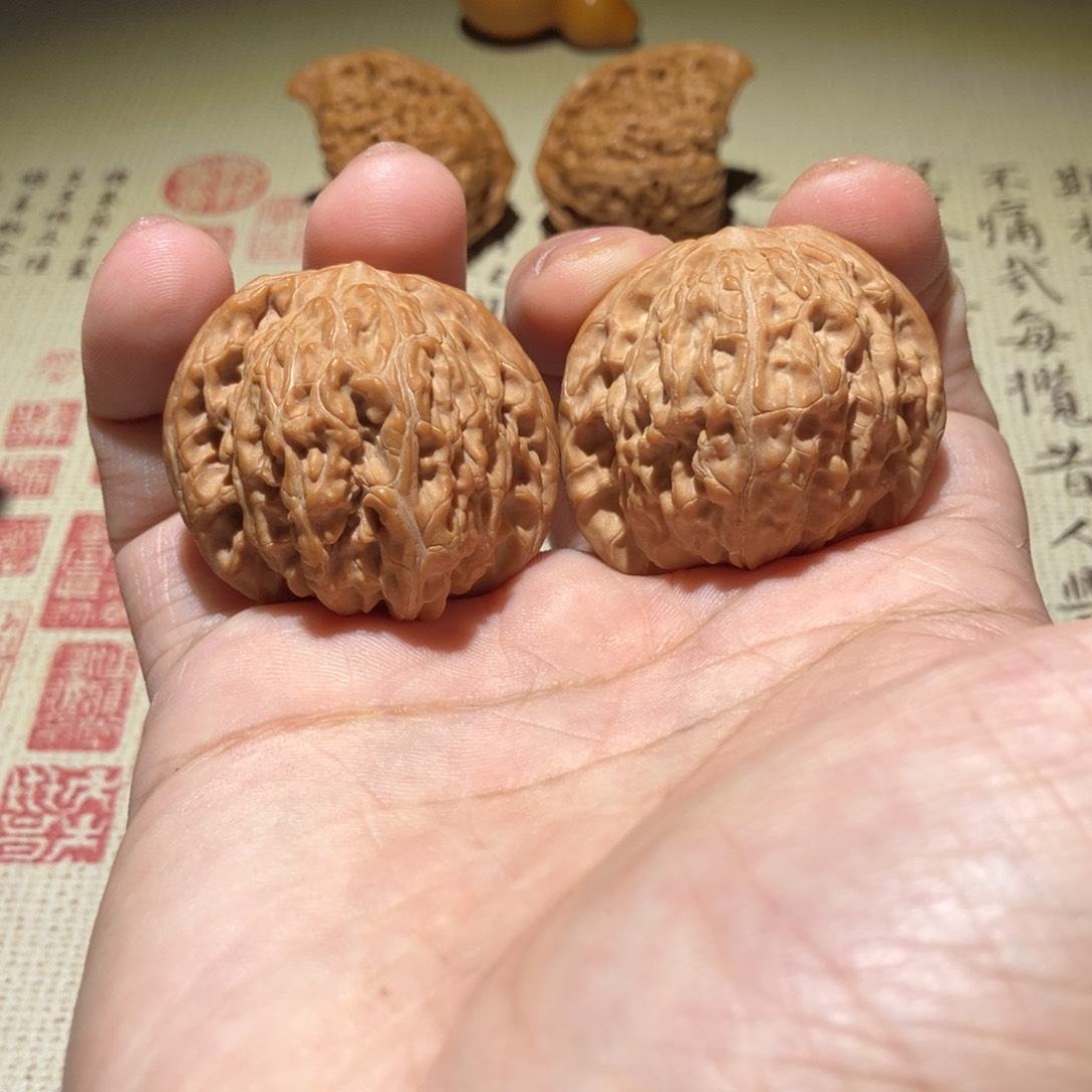 文玩核桃把件对歪磨盘39尺全品不面试