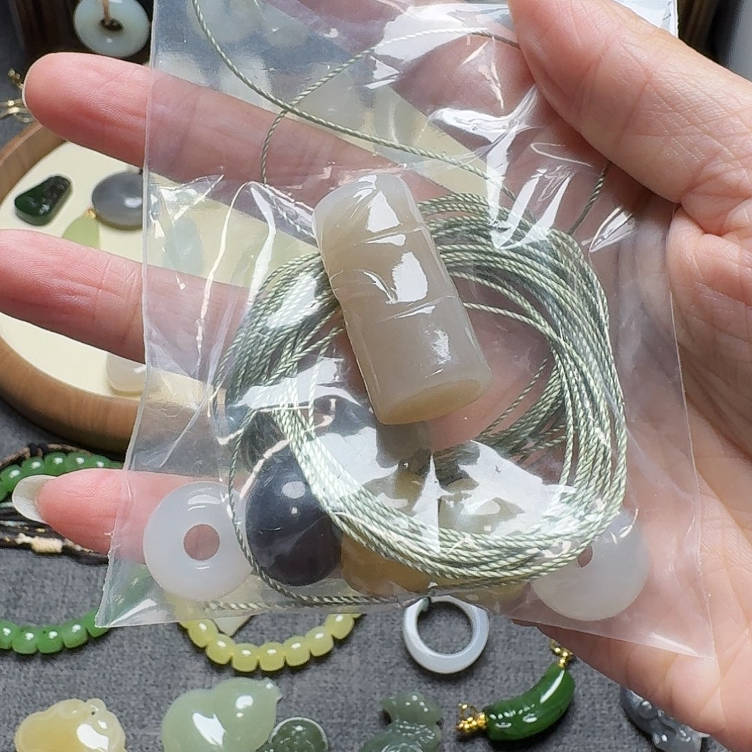 ‘***～亚克力非金属藕粉竹节➕6大扣