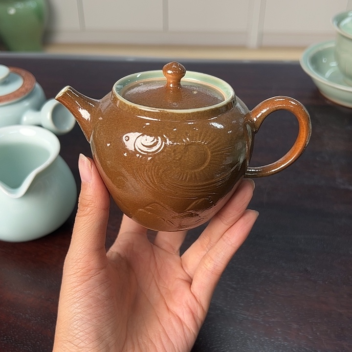 龙泉云间青瓷小米茶器