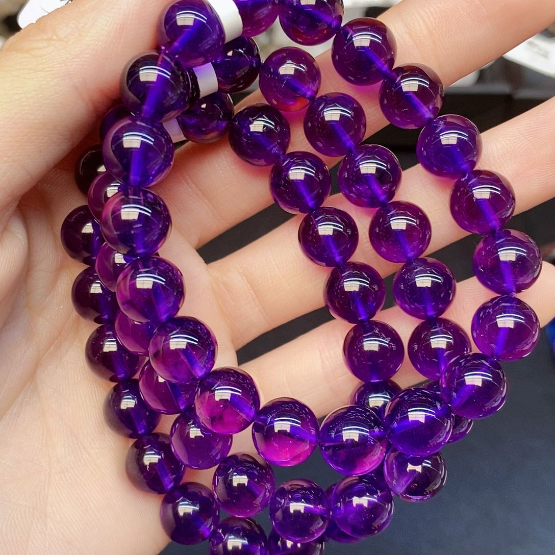 水晶手链未镶嵌5紫水晶10mm多样性发其一