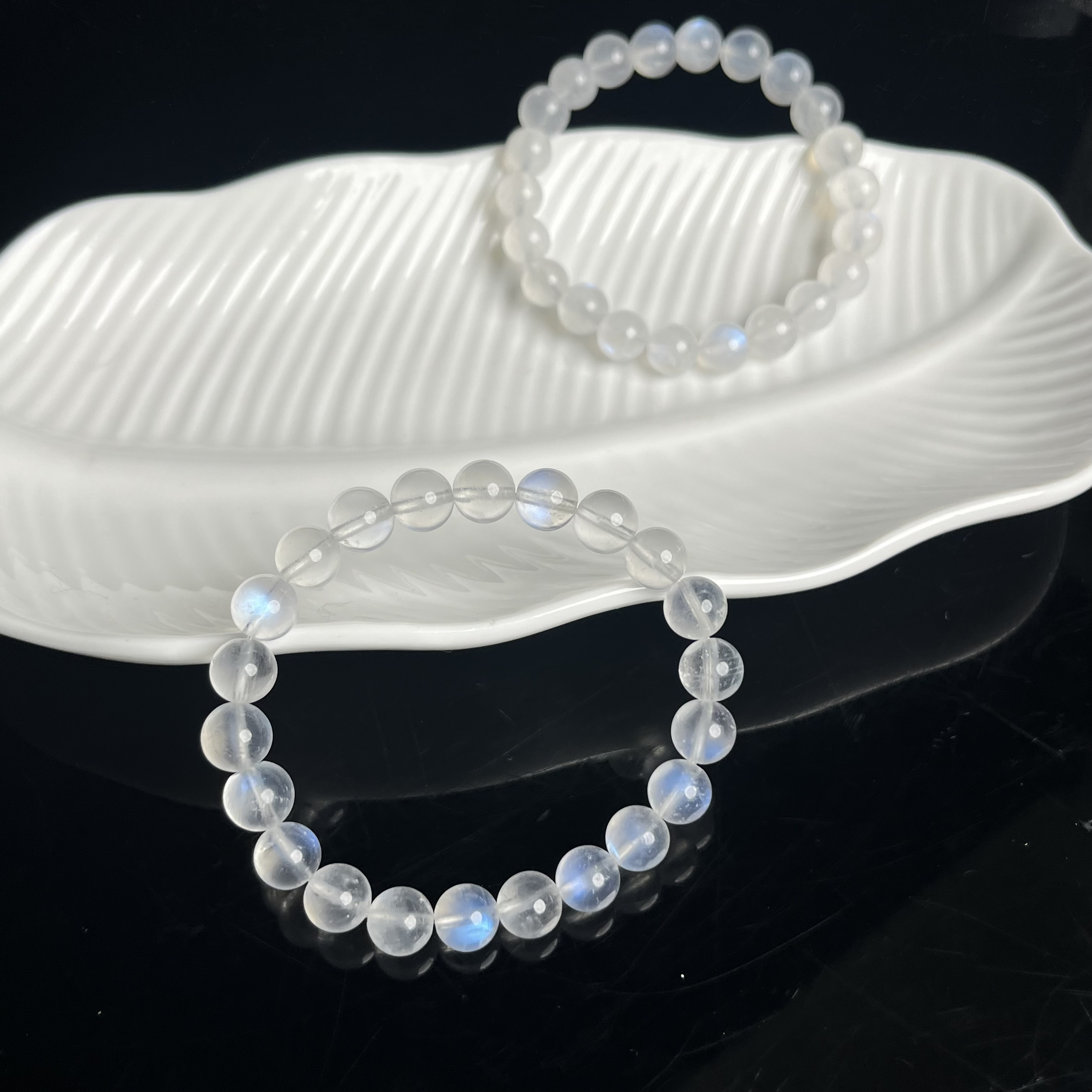 强蓝光蓝月光瑕疵品手串XC52多样性发其一有棉裂矿坑介意勿拍