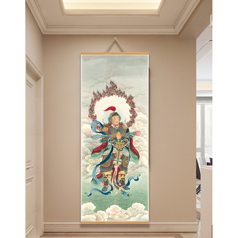 【91韦陀菩萨】60x120cm现代简约挂轴装饰画办公室家居装饰画