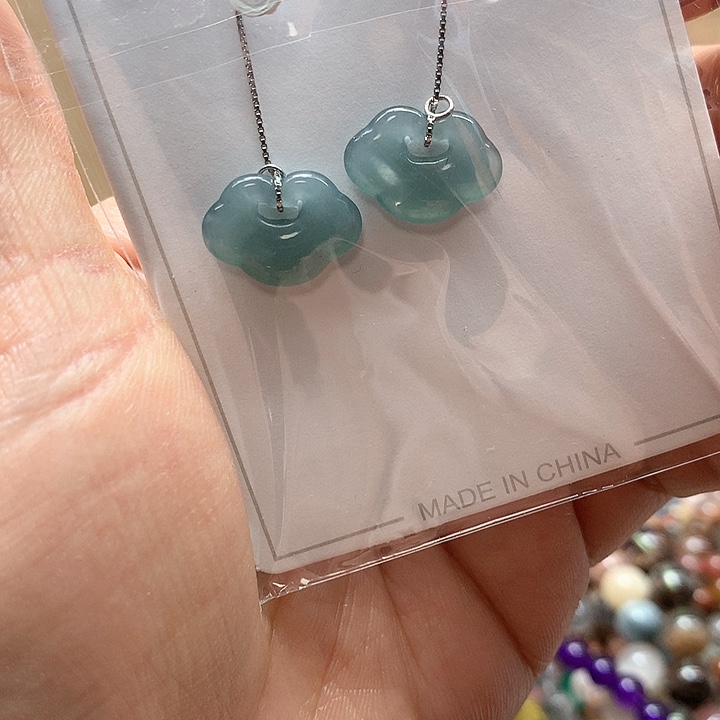 水晶水晶耳钉银S925镶嵌