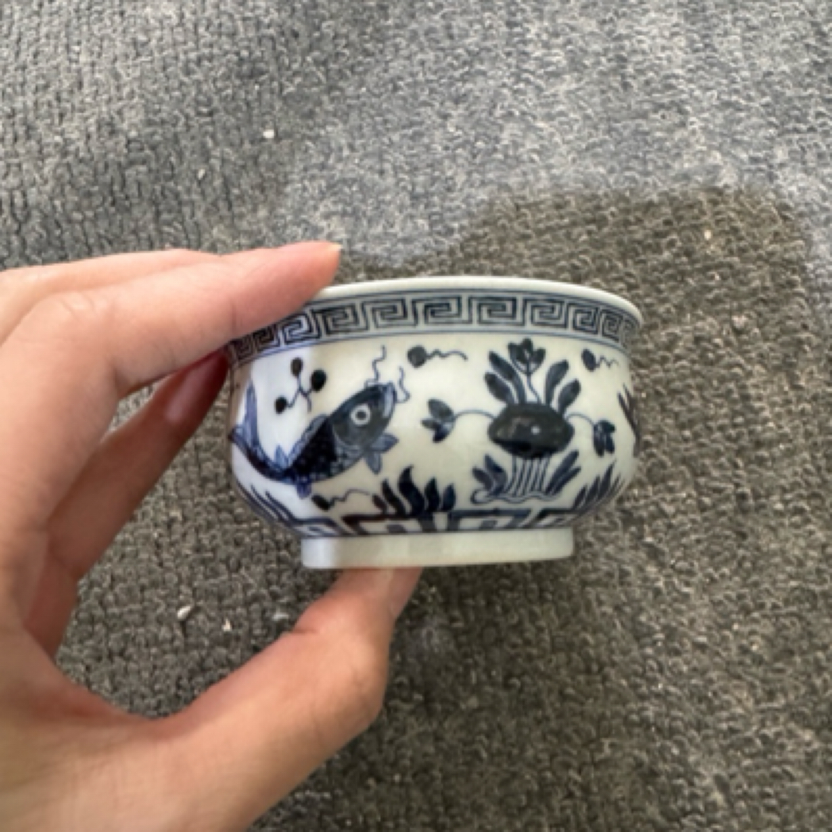 阅贤斋仿明鱼藻矮炉式杯微瑕福利