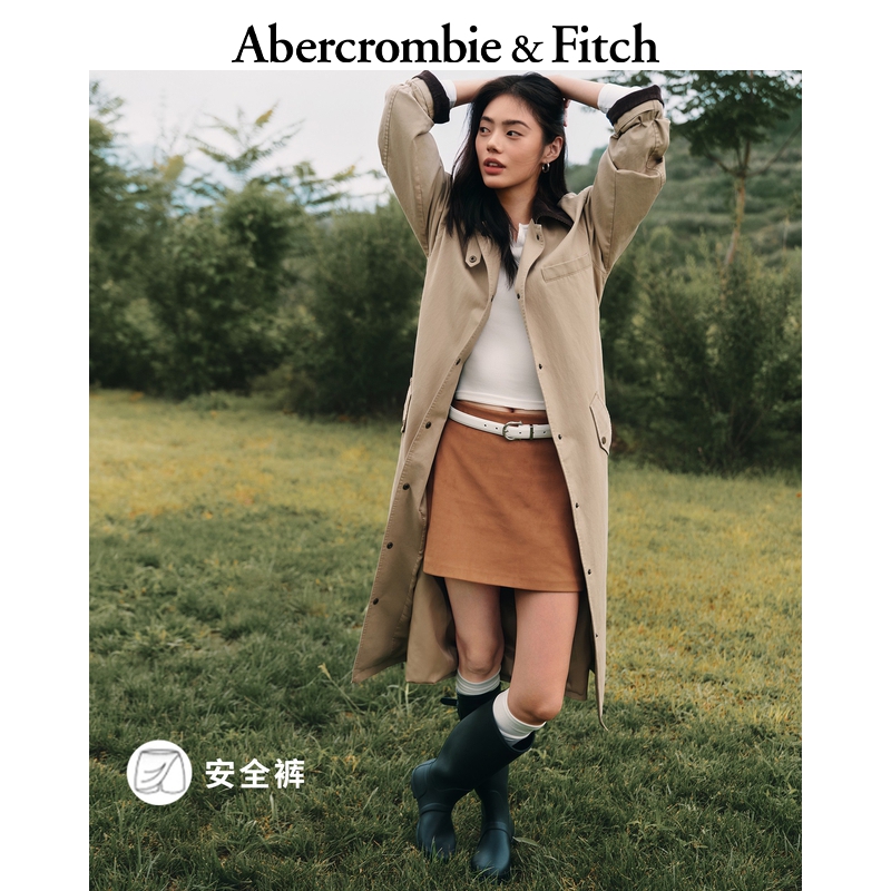 AF女装25秋季新款美式气质百搭修身仿鹿皮半身裙裙裤KI143-5349