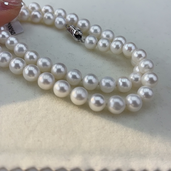 淡水珍珠颈饰银S925镶嵌➕7.8高品冷白