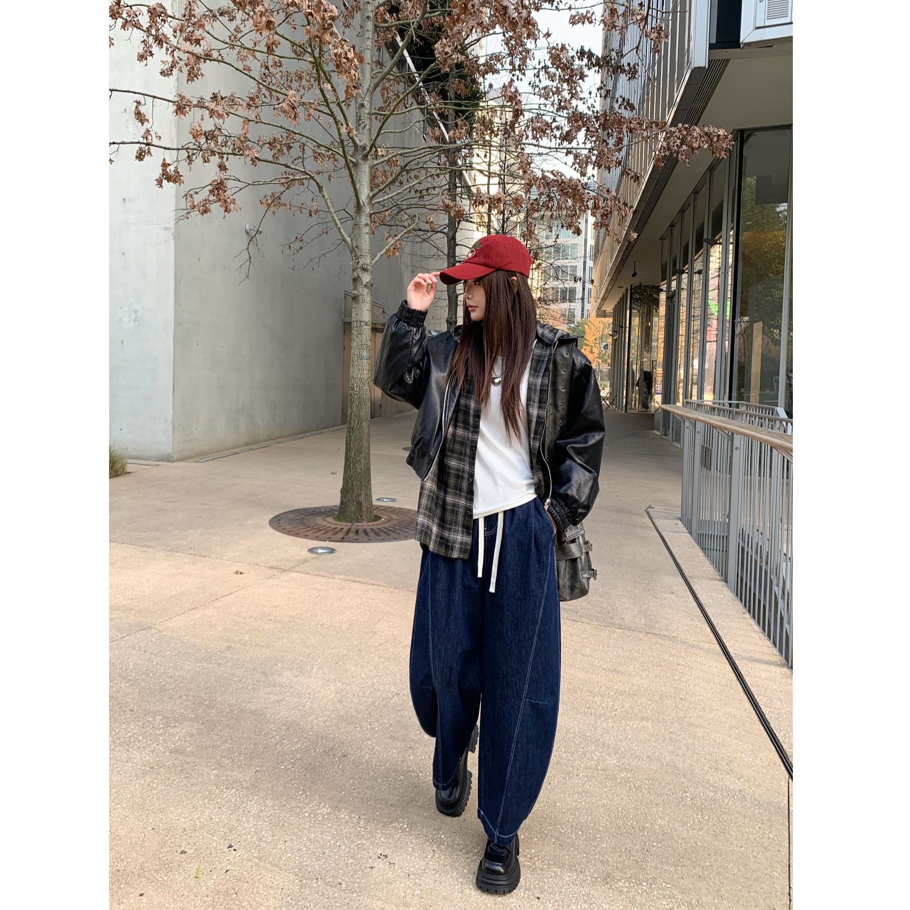 【MM/2501】春季新款洋气休闲百搭塞拉弧线·弯月牛仔裤