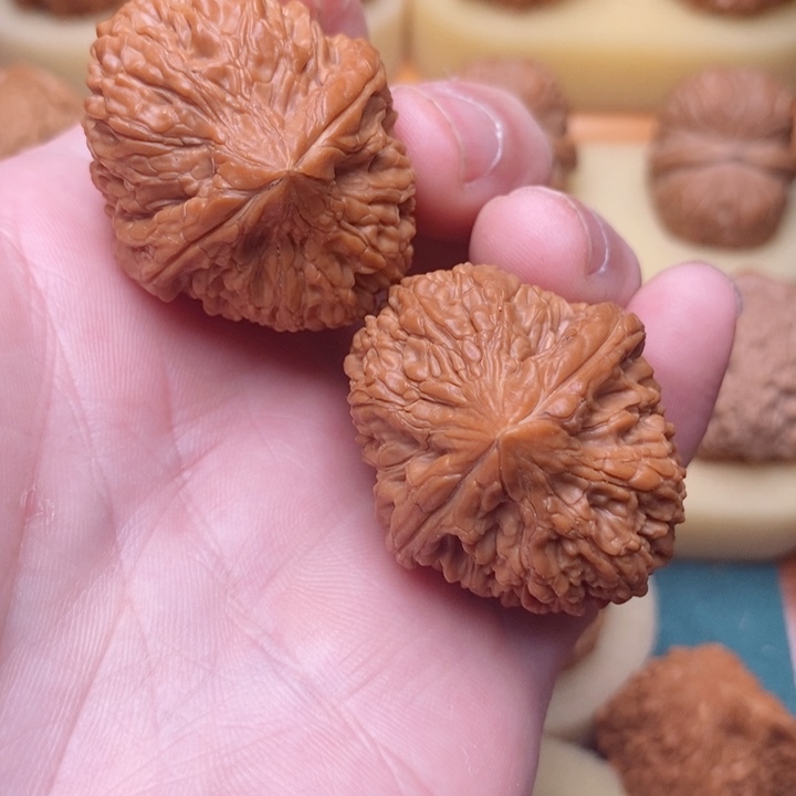 把件文玩核桃边34肚38全品大蒜头粗筋红皮