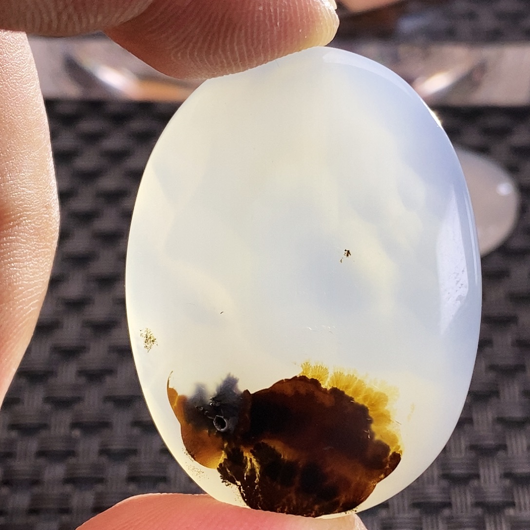 天***画玛瑙/玉髓未镶嵌吊坠(不含链)微瑕