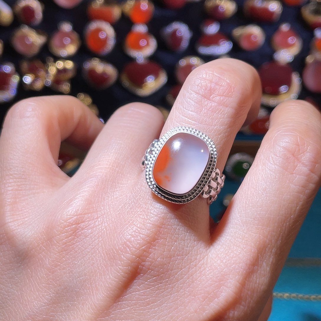 *****南红玛瑙银S925镶嵌戒指