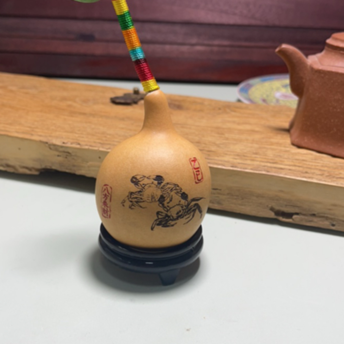 葫芦迷你葫芦带龙头小葫芦手把件别再摆件车载摆件自然生长