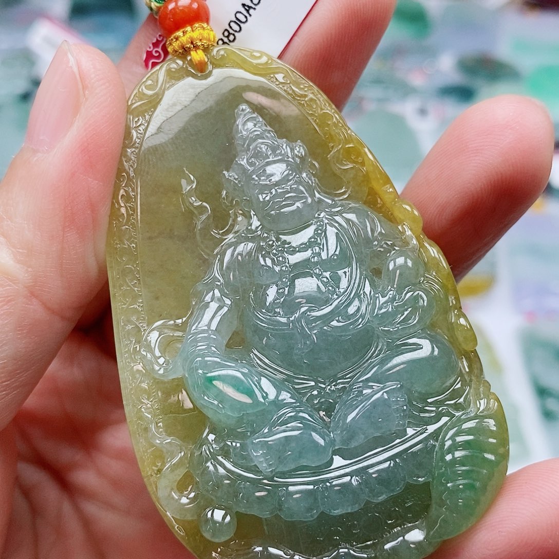 妍***的翡翠未镶嵌颈饰天然缅甸A货翡翠黄财神