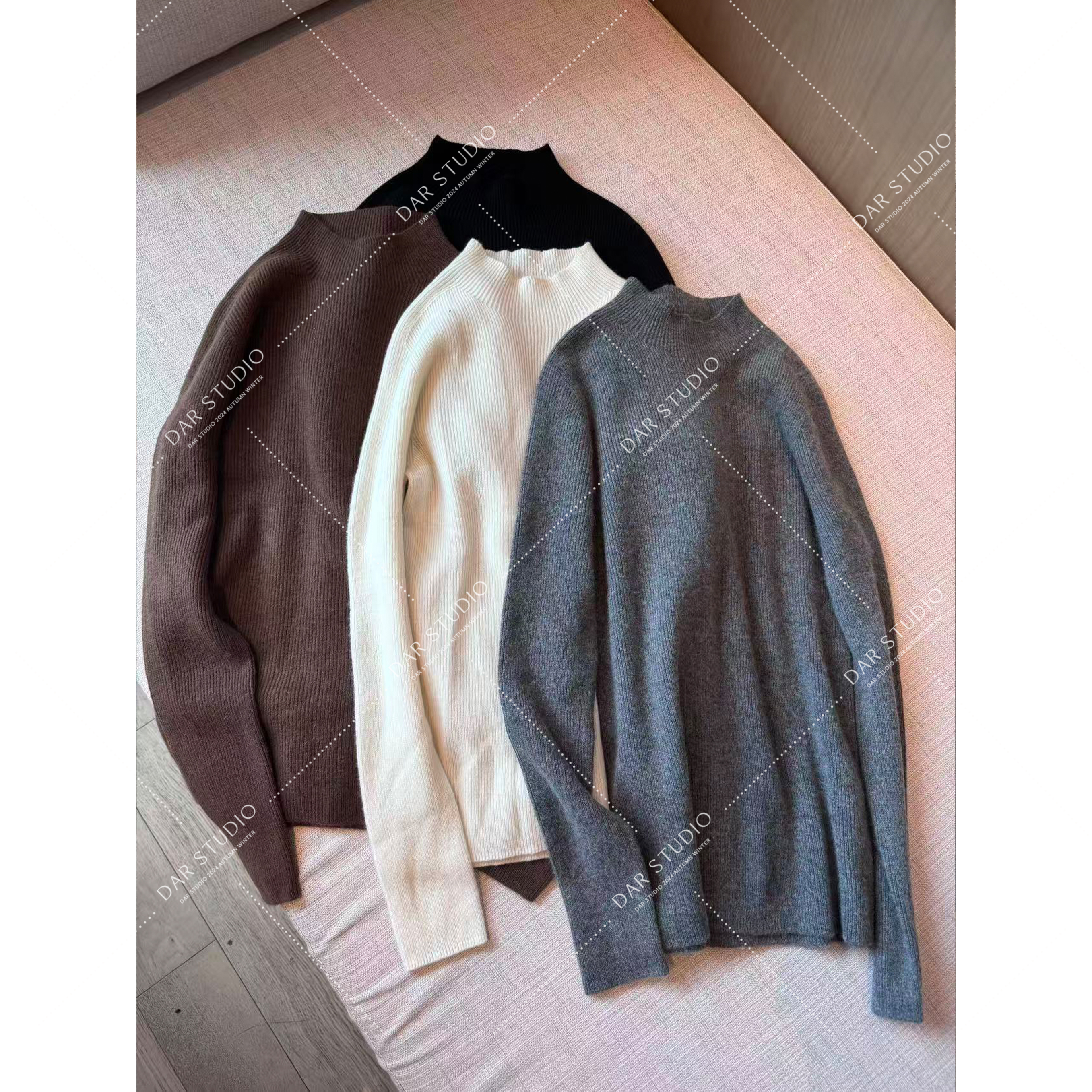 DAR STUDIO  【色谱毛衣】100山绒半高领质感百搭毛衣针织衫25278