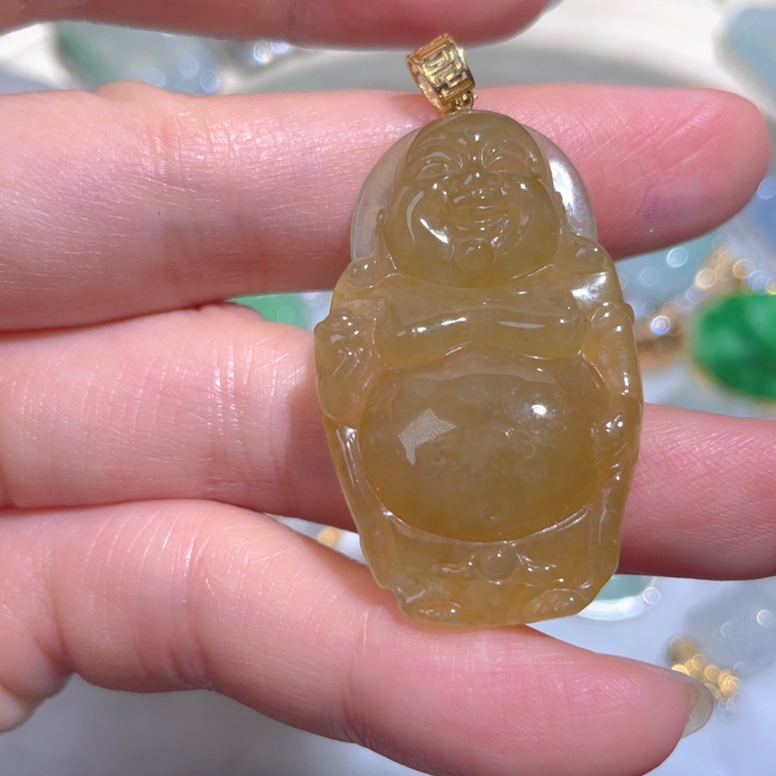 翡翠颈饰18K金镶嵌翡翠