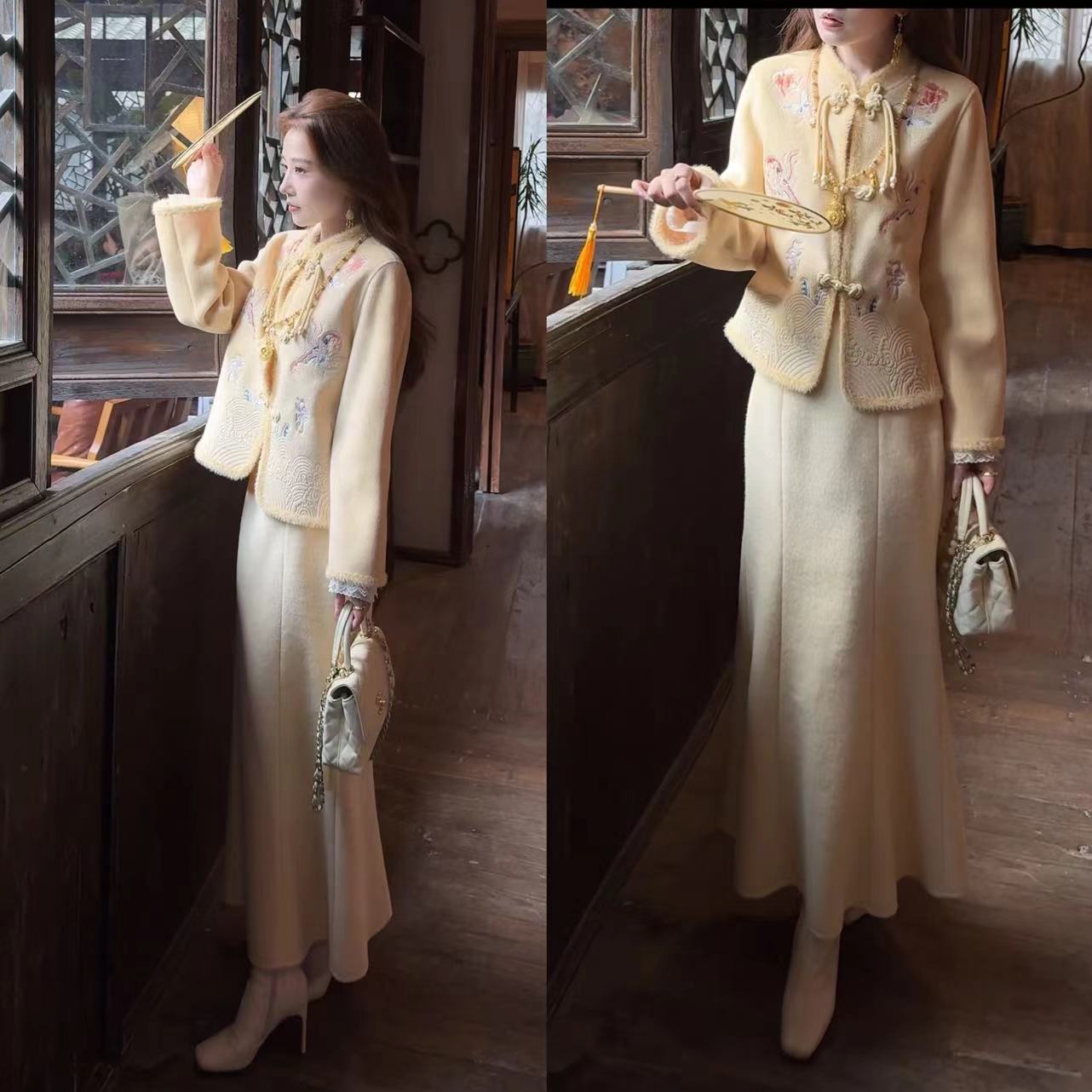 【婷婷】《金蝶·东方韵》 定位刺绣 贵气新中式套装TT2SQTH2399