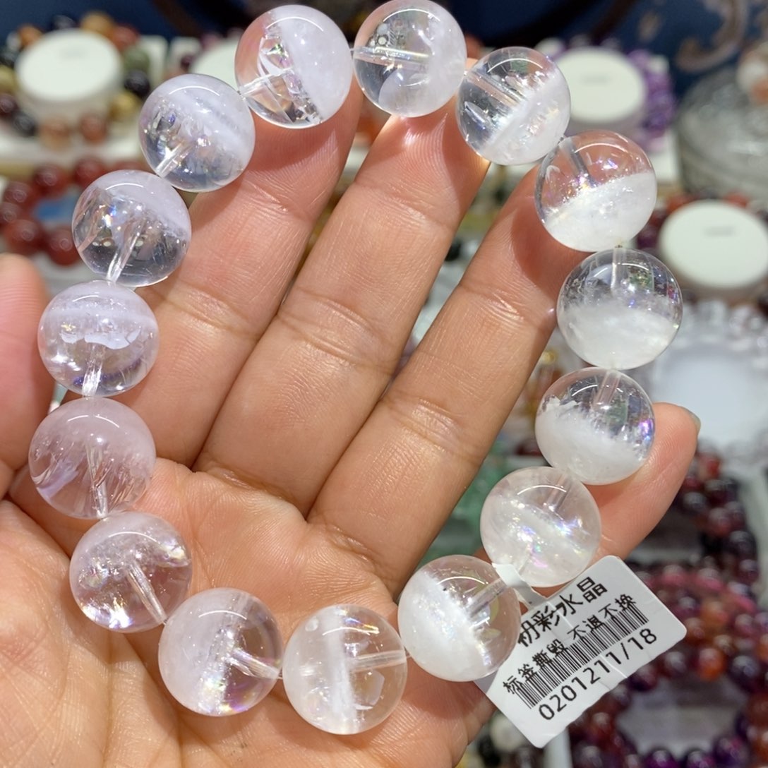 水晶手串未镶嵌白幽灵聚宝盆