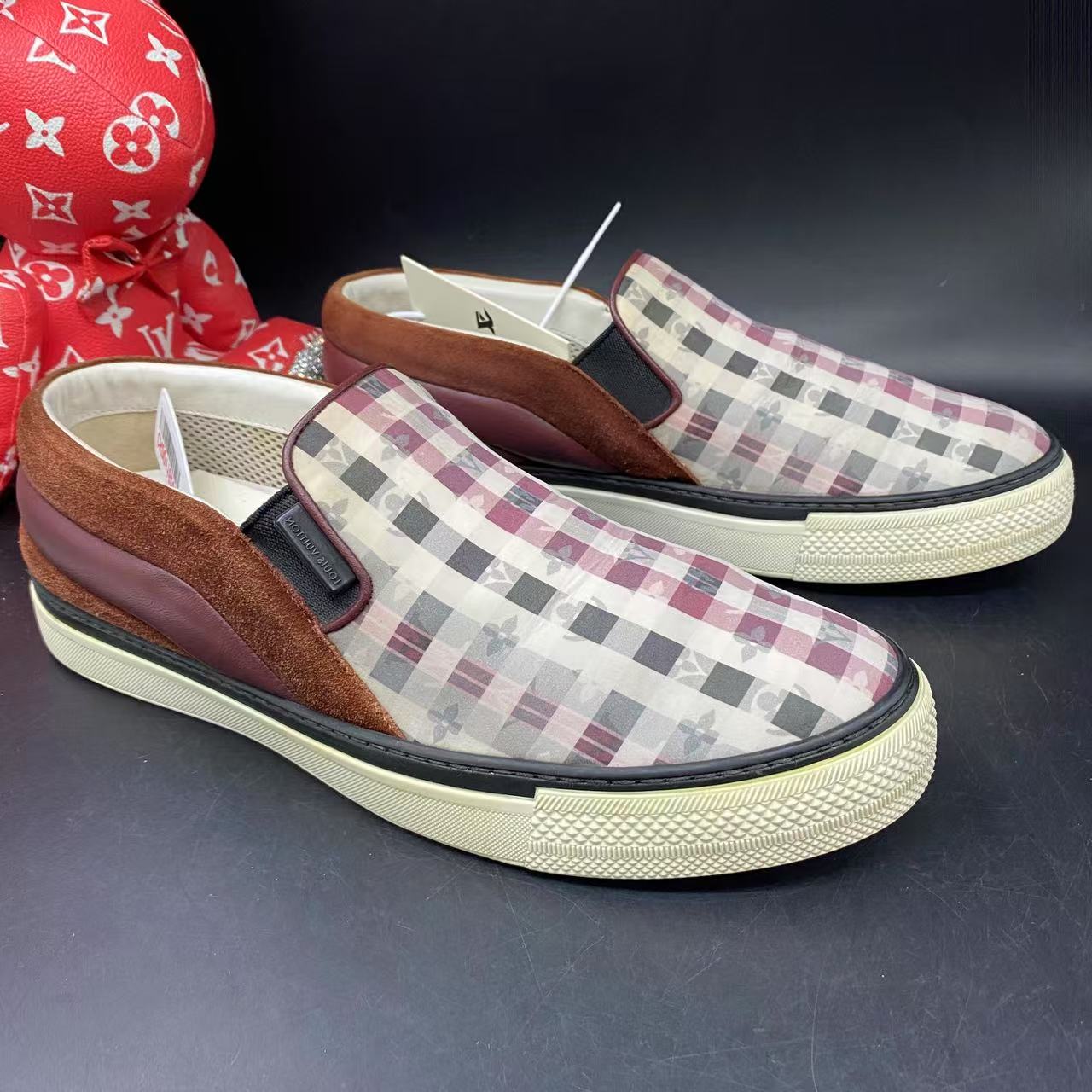 95新 LouisVuitton/路易威登 棋盘格夏季一脚蹬41欧码ddm1982