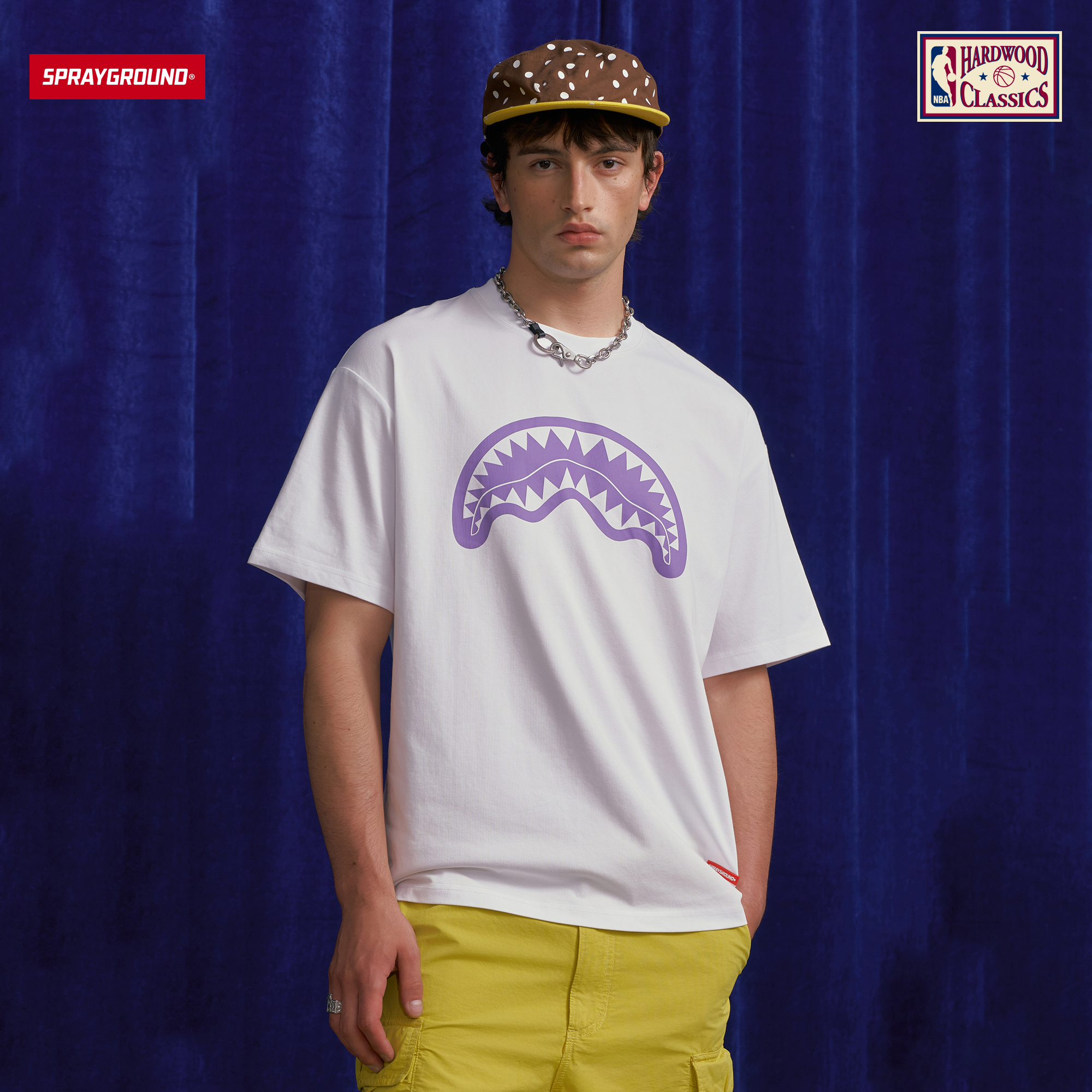 SPRAYGROUND I NBA HWC联名系列鲨鱼嘴短袖T恤潮流XB NE220253