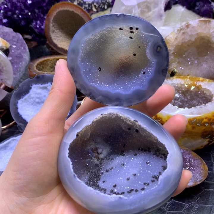水晶全抛蓝盆未镶嵌