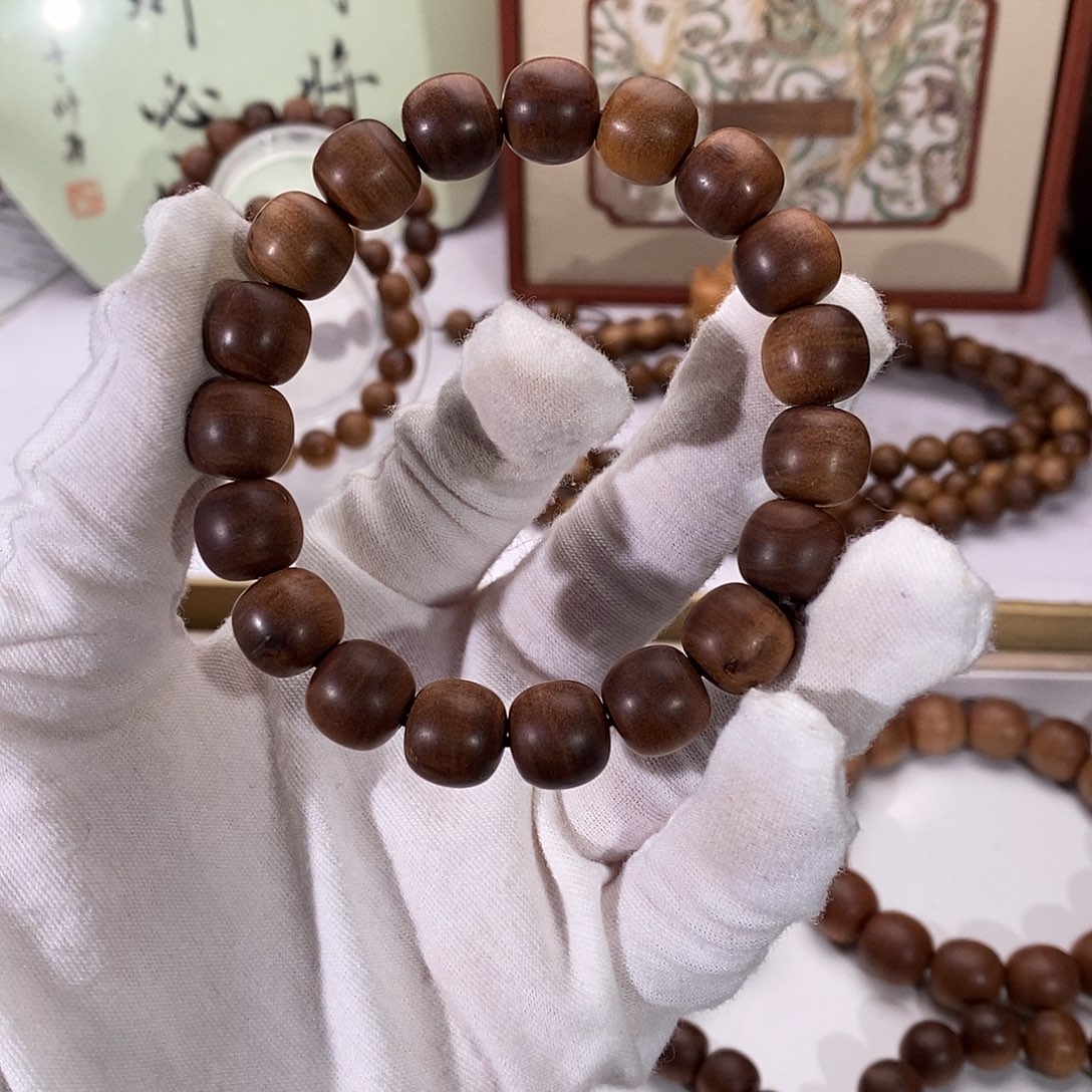 檀香木手串/手链横纹黑肉1011瑕疵树心