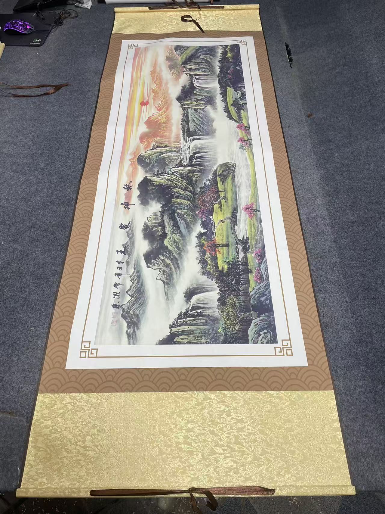 横幅1.8米×0.6米《乾坤聚玉》国画9.20