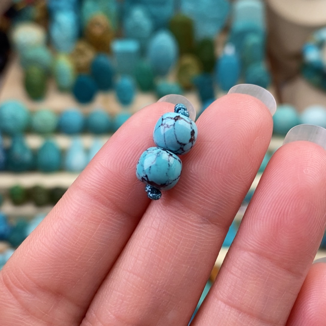 绿松石珠宝奇石未镶嵌7.2mm