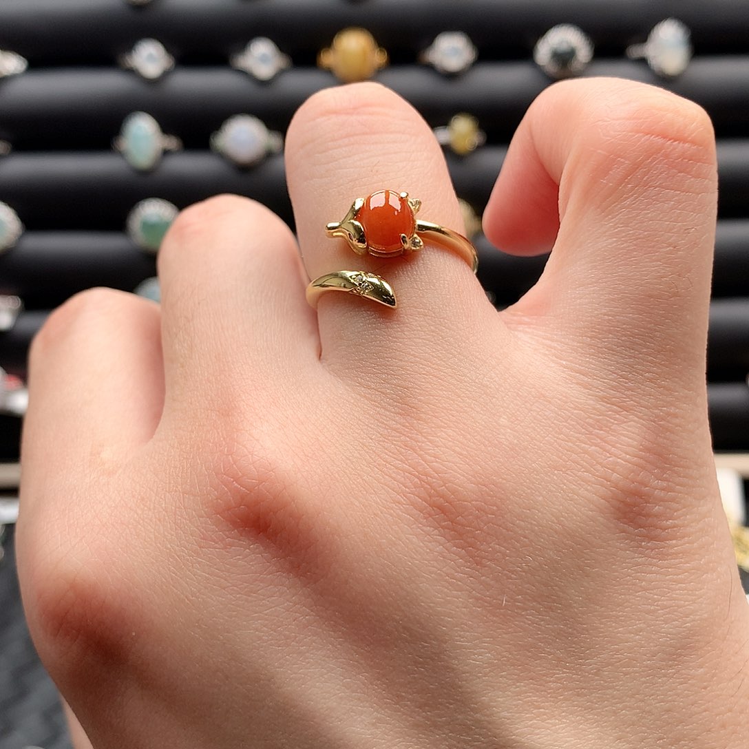 翡翠戒指银S925镶嵌0080