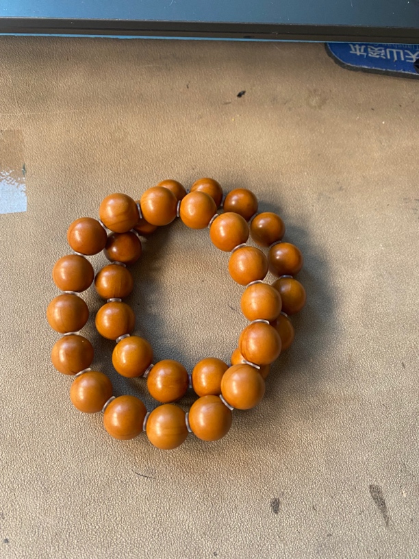橄榄核光珠手串两条