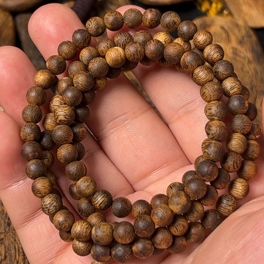 沉香手串奇楠沉香老料卡6圆珠多圈手串一条（福利）