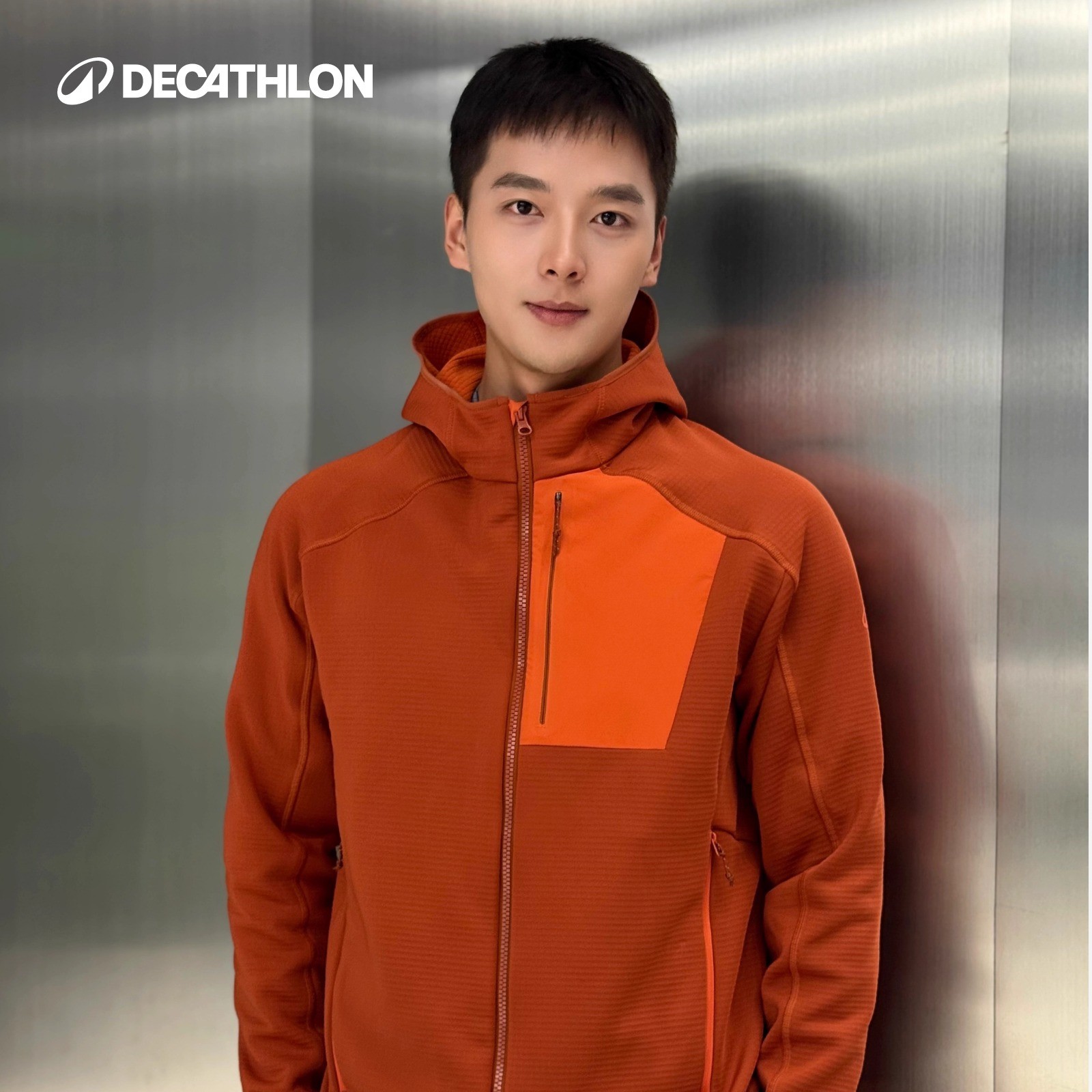 迪卡侬MH500男士山地徒步摇粒绒保暖全拉链夹克透气排湿358741