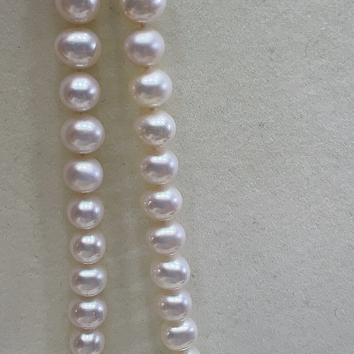 淡水珍珠颈饰银S925镶嵌➕9-10高品极光冷白