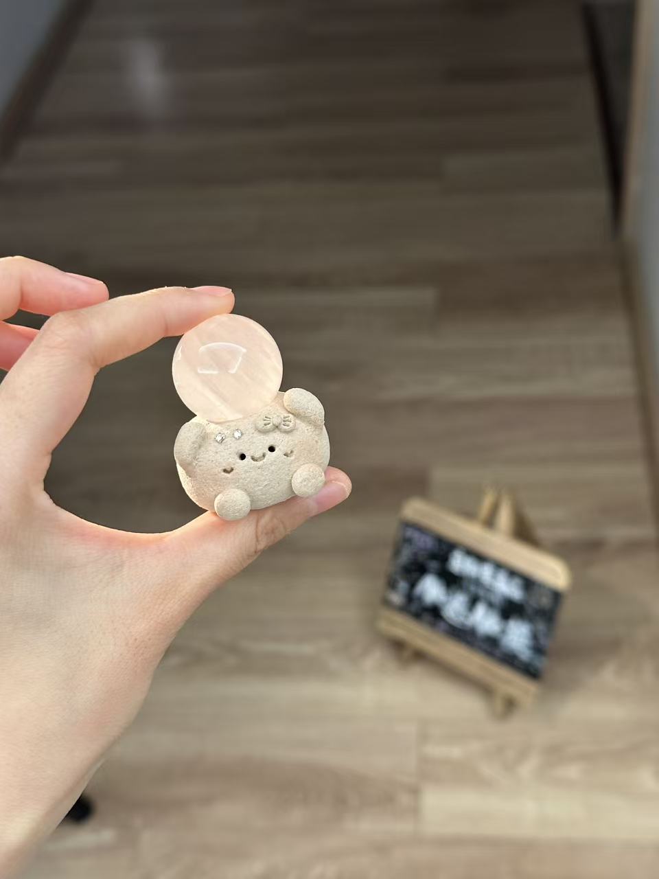 水晶小豆丁可爱粉水原石