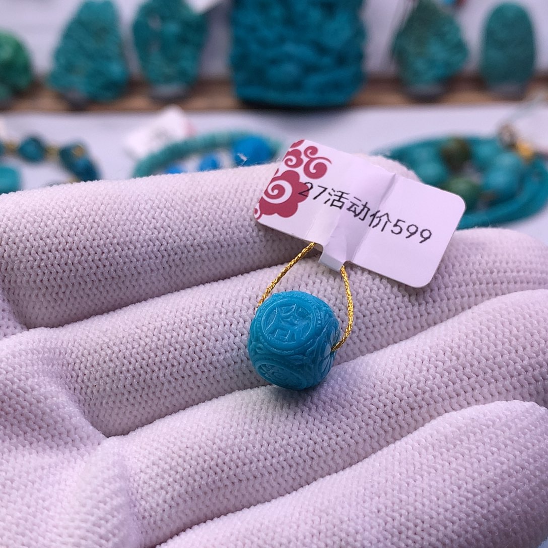 绿松石未镶嵌六方10mm