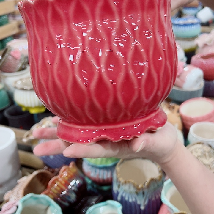 有孔，凑单福利满10元发货陶瓷多肉花盆！