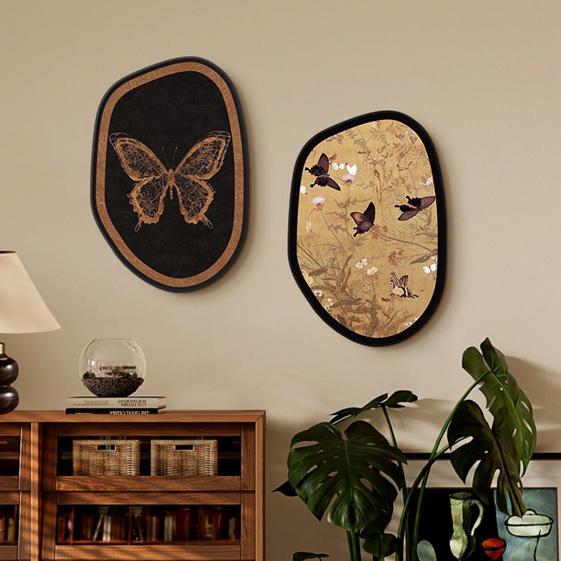 中古风蝴蝶标本客厅组合装饰画法式复古餐厅墙上墙面装饰挂画648