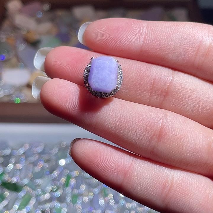 翡翠银S925镶嵌颈饰翡翠