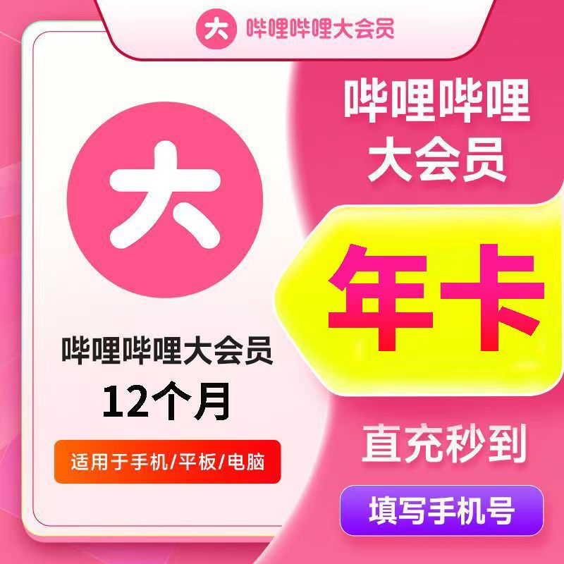 哔哩哔哩大会员年卡12个月bilibili不支持电视端