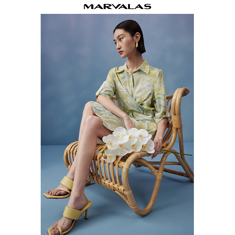 【珊珊专属】复古连衣裙衬衫领修身显瘦气质中长款裙子MC534205981