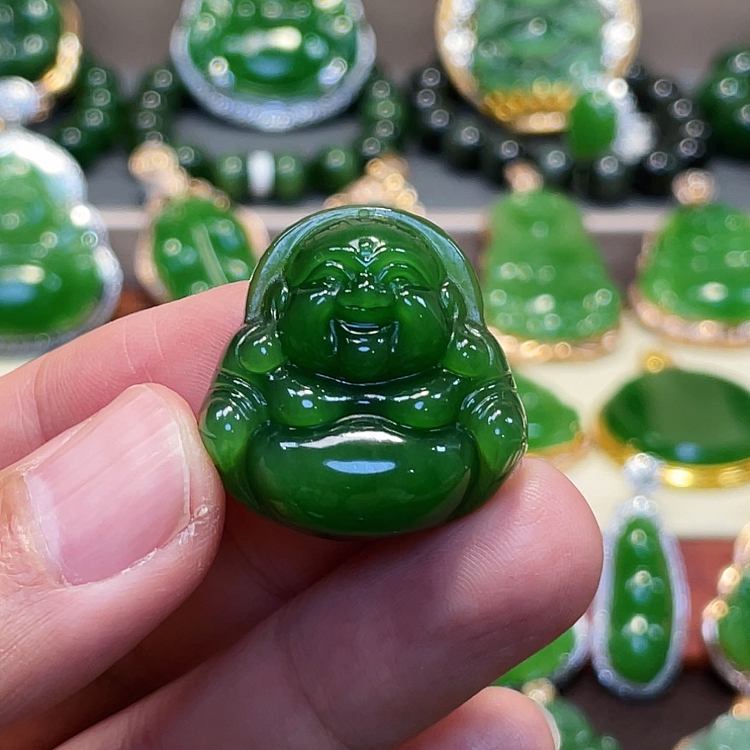 和田玉颈饰未镶嵌佛公28mm