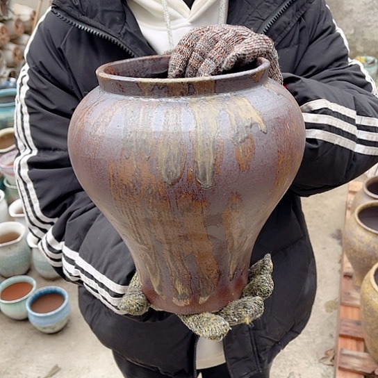 紫砂花盆高度25口径15