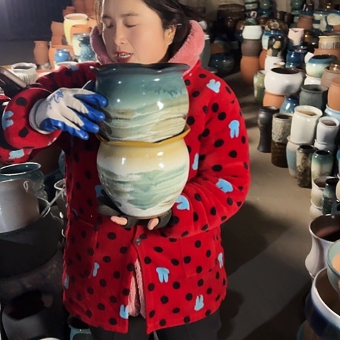 口19高19瑕疵底裂盆子 